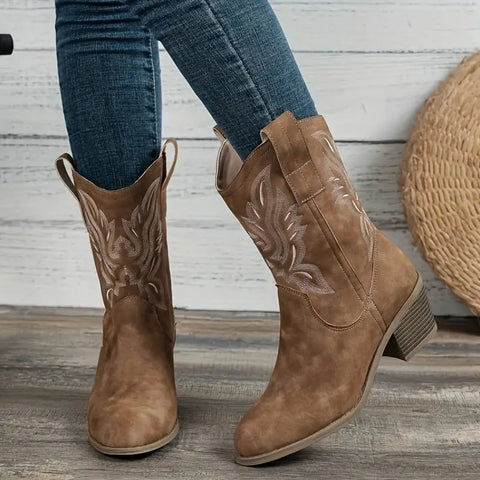 Cowboy Stiefel mit Retro-Entwurf und Komfort für Damen