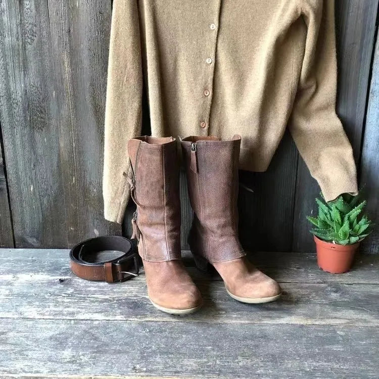 Cowboystiefel mit Reißverschluss und rutschfester Sohle für Damen