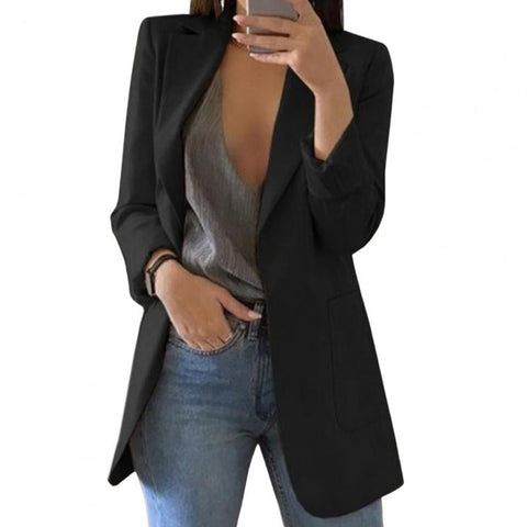 Blazer mit Reverskragen und Taschen für Damen